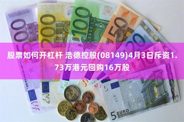股票如何开杠杆 浩德控股(08149)4月3日斥资1.73万港元回购16万股